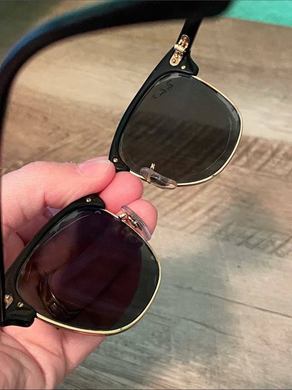Ray-Ban Black and Gold Clubmaster Polarized Sunglasses for Women - Picture 9 of 9